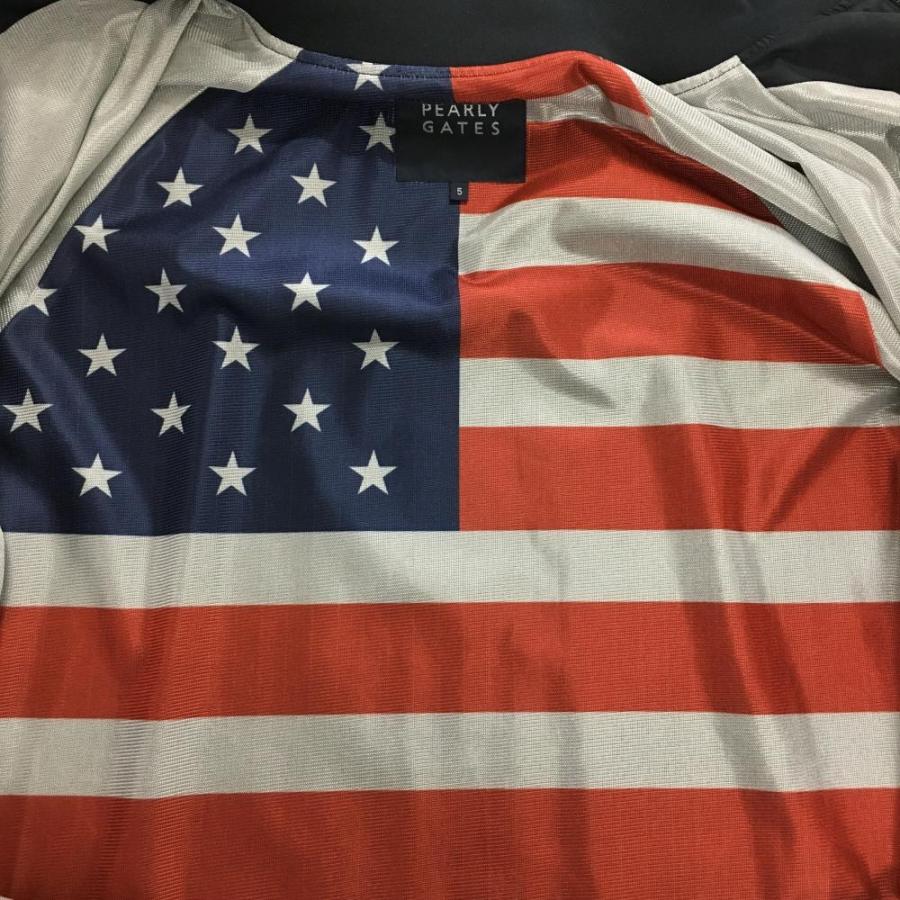 超美品】パーリーゲイツ ジャケットブルゾン ネイビー 地模様 蓄熱裏地