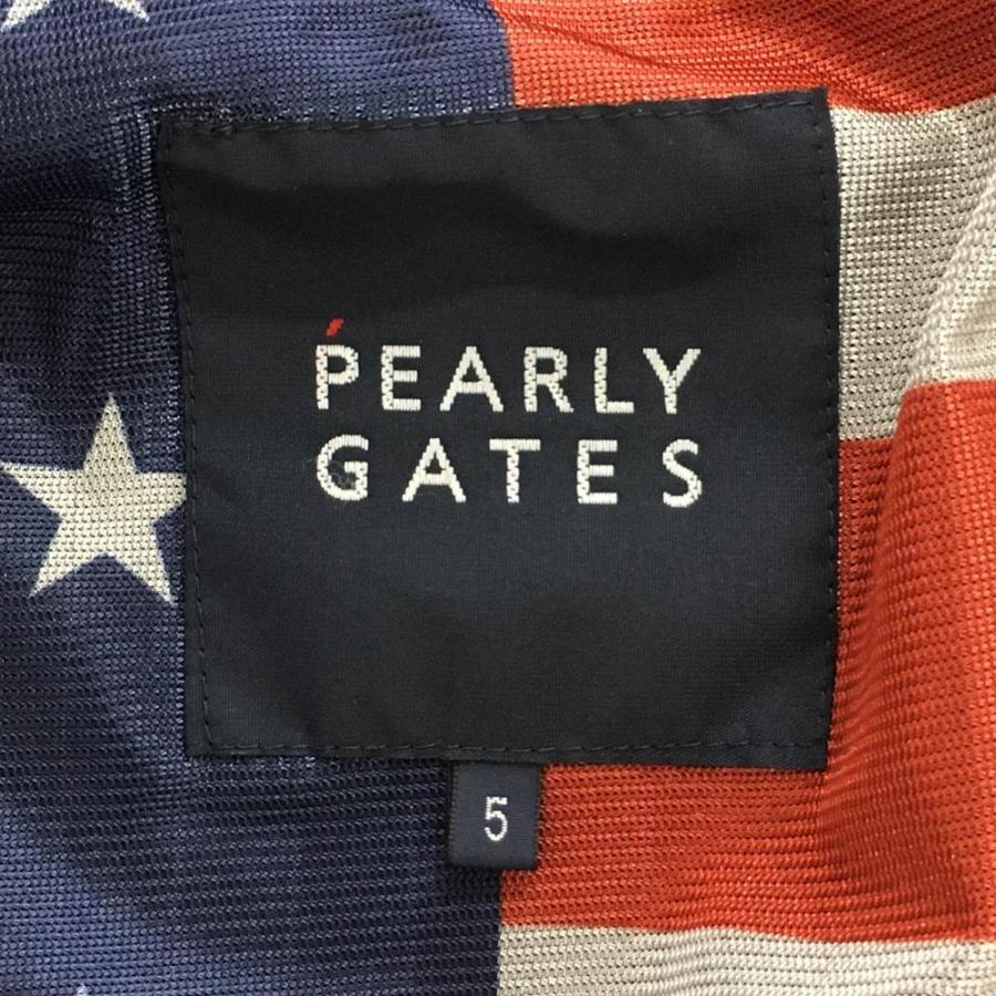 超美品】パーリーゲイツ ジャケットブルゾン ネイビー 地模様 蓄熱裏地