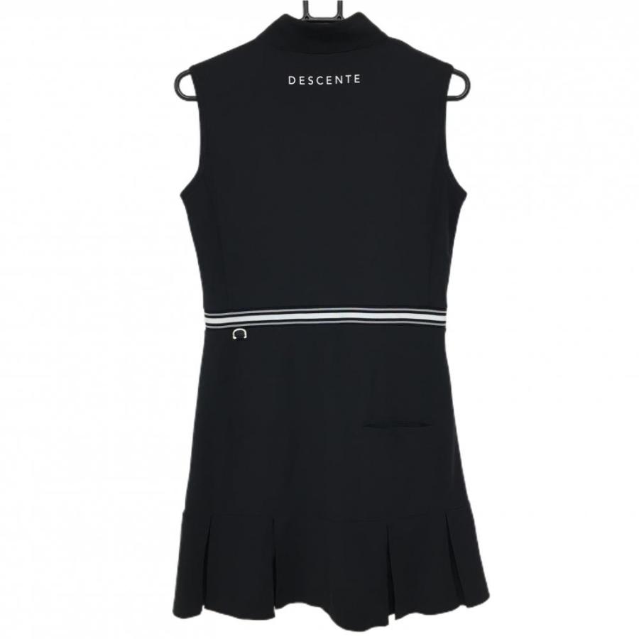 DESCENTE GOLF デサントゴルフ ノースリーブワンピース 黒 肩ロゴ