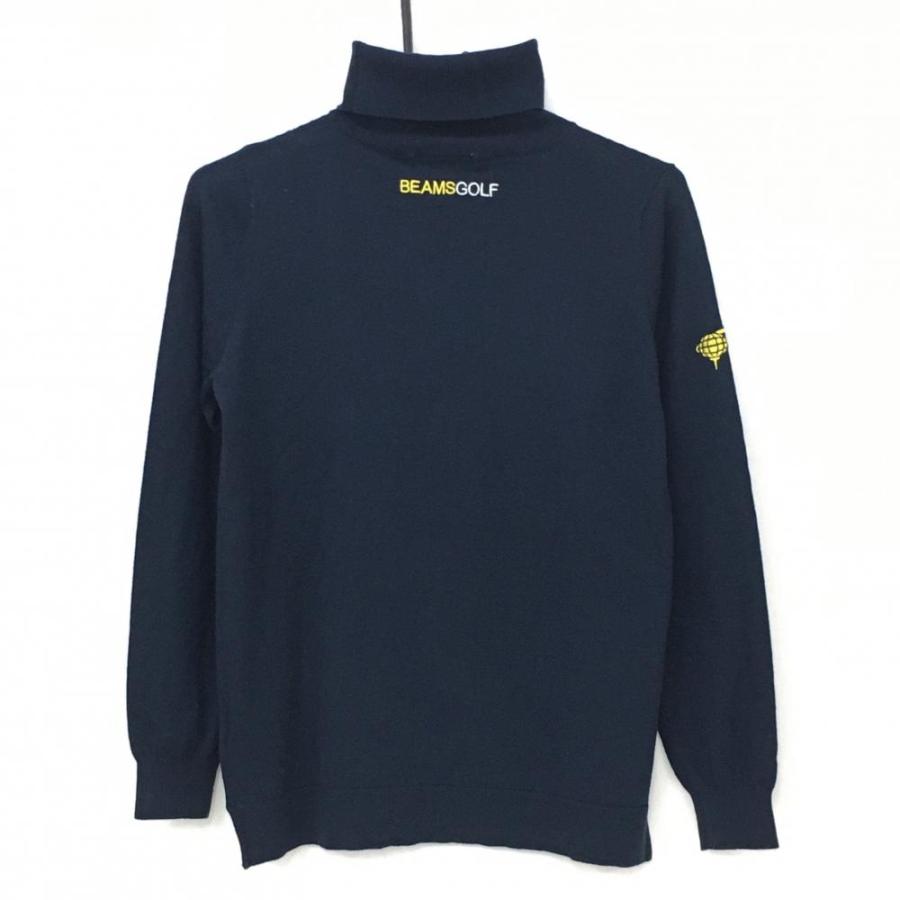 BEAMS GOLF（ビームス ゴルフ） タートルネックセーター ネイビー ロゴ