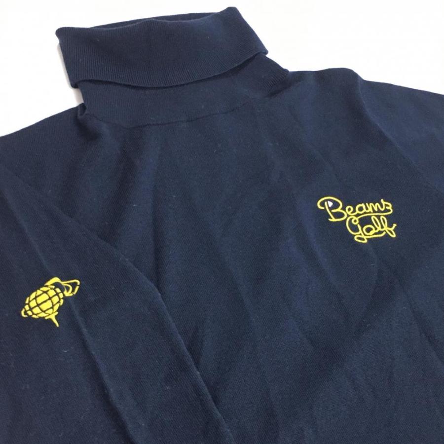 BEAMS GOLF（ビームス ゴルフ） タートルネックセーター ネイビー ロゴ