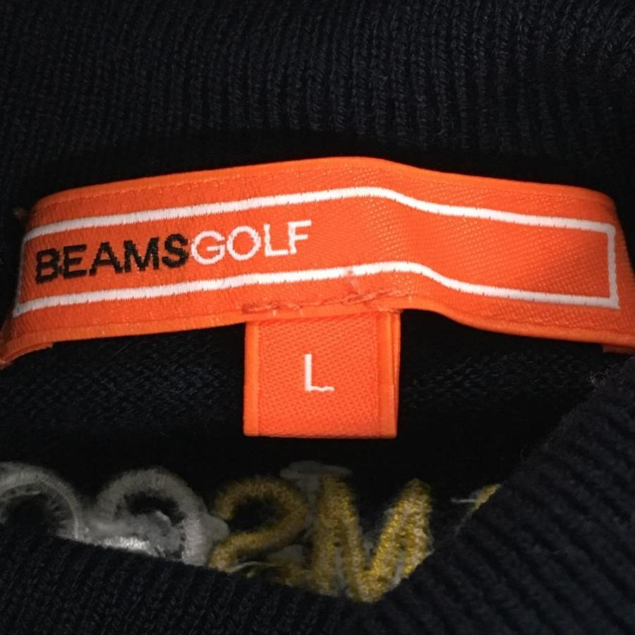 BEAMS GOLF（ビームス ゴルフ） タートルネックセーター ネイビー ロゴ