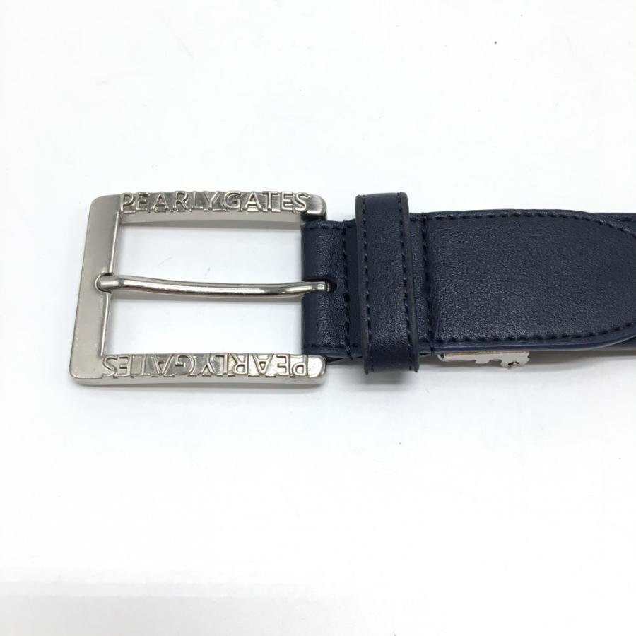PEARLY GATES（パーリーゲイツ） ベルト ネイビー×白 ロゴプリント