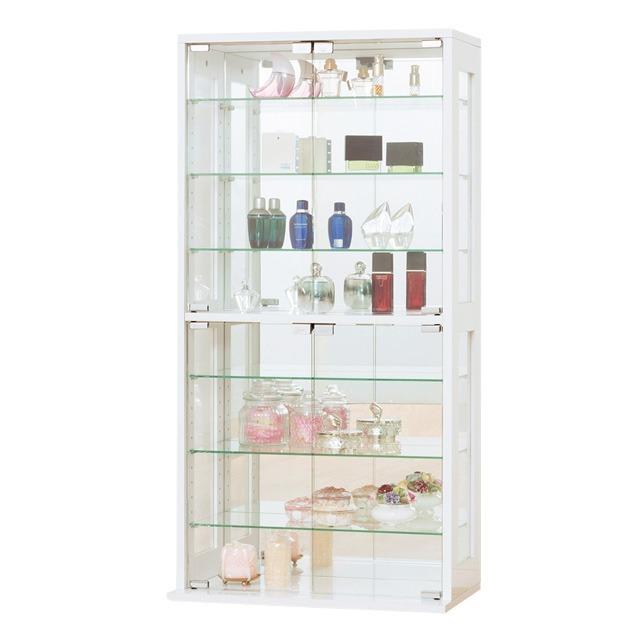 コレクションケース 幅60 高さ120 背面ミラー ガラス棚 コレクション