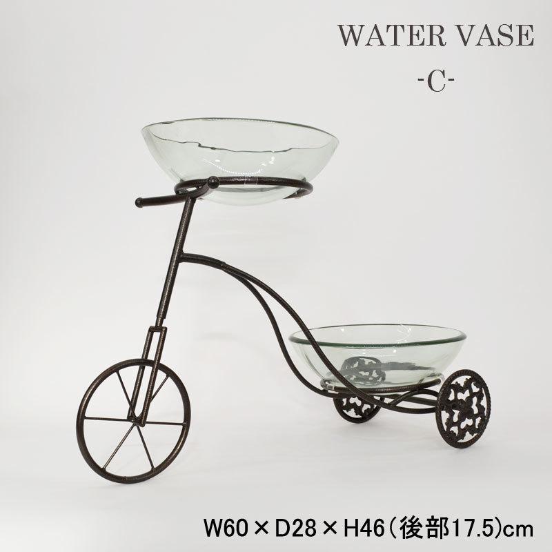 ガラスベース 三輪車 フラワーベース 10mm厚 金魚鉢 魚 : ラタンハウス