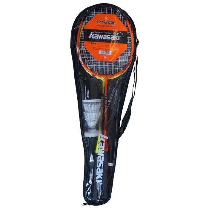 カワサキ（Kawasaki） バドミントンラケット 2本組＋ナイロンシャトル2