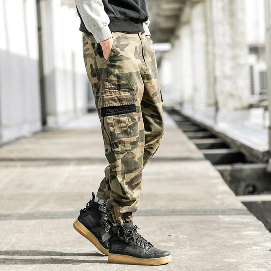 全品送料無料 カーゴジョガーパンツ 迷彩 無地 パンツ ボトムス メンズ