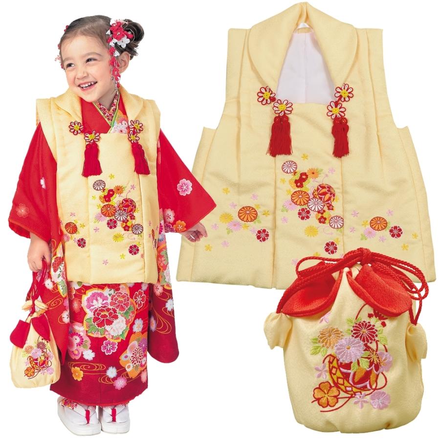 R・K 3歳 被布コート・巾着セット 黄色 七五三 7歳 こども kids 着物