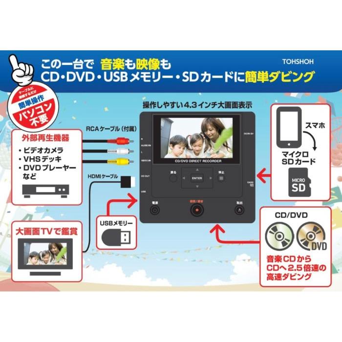 ダビングレコーダー CD/DVD 録画録音 パソコン要らず 録右衛門 DMR
