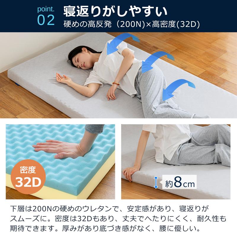 高反発マットレス 腰痛 マットレス 2層構造 敷きマットレス トッパー
