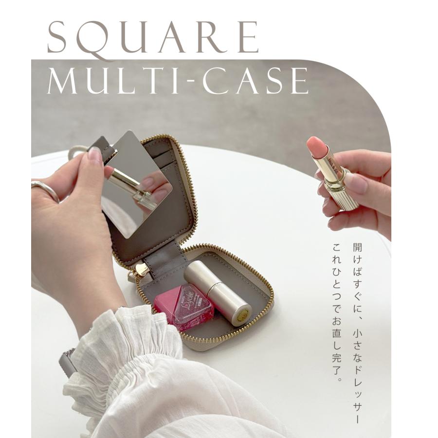 GISELLE ポーチ 小物入れ ミニポーチ カラビナ 小さめ 本革 マルチ