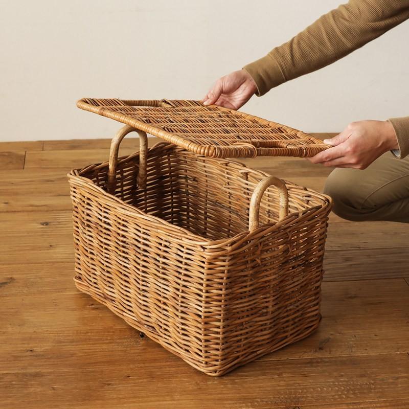 収納 バスケット カゴ かご ラタン 籐 ストックバスケット AROROG