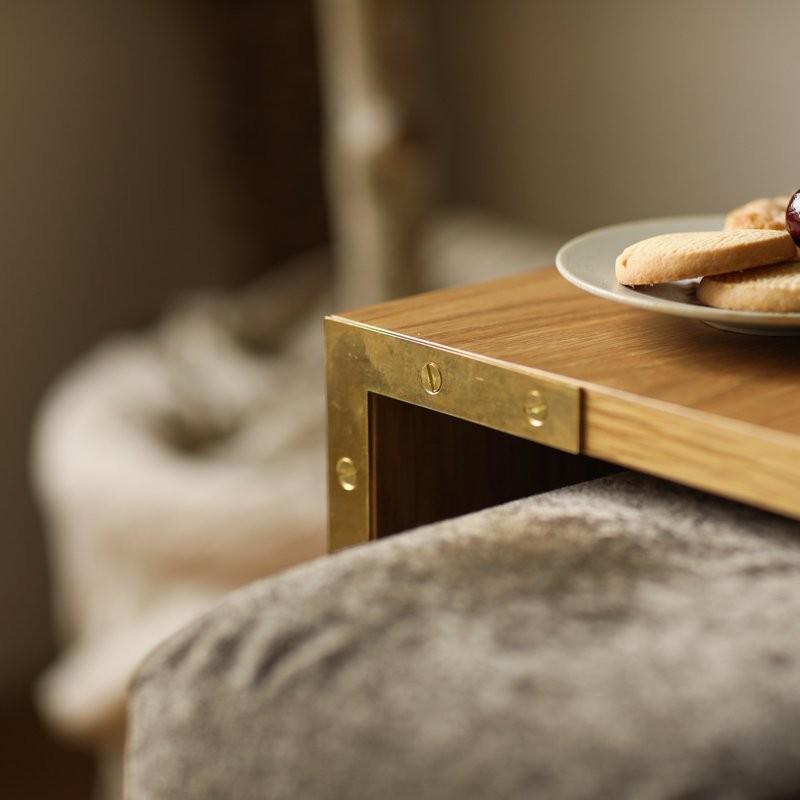 サイドテーブル folk／NA ナチュラル 高さ 42cm 49cm オーク 真鍮 北欧