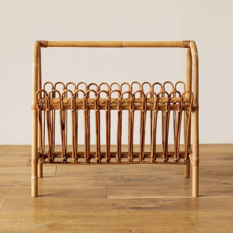 収納 ラタン 籐 マガジンラック JUGLAS ラック バスケット 北欧