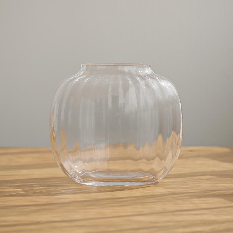 フラワーベース PRIMULA オーバル H17.5cm 花瓶 ガラス スモーク