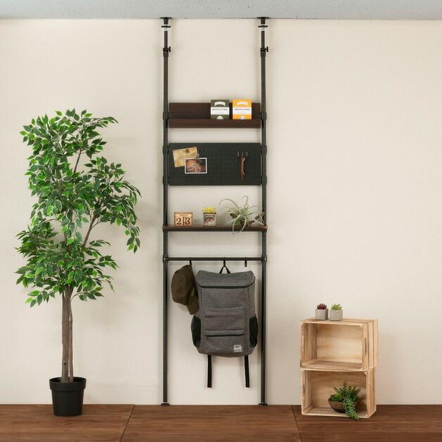 ルミナスノワール 壁面収納 突っ張りラック 60W 幅65cm ポール径25mm