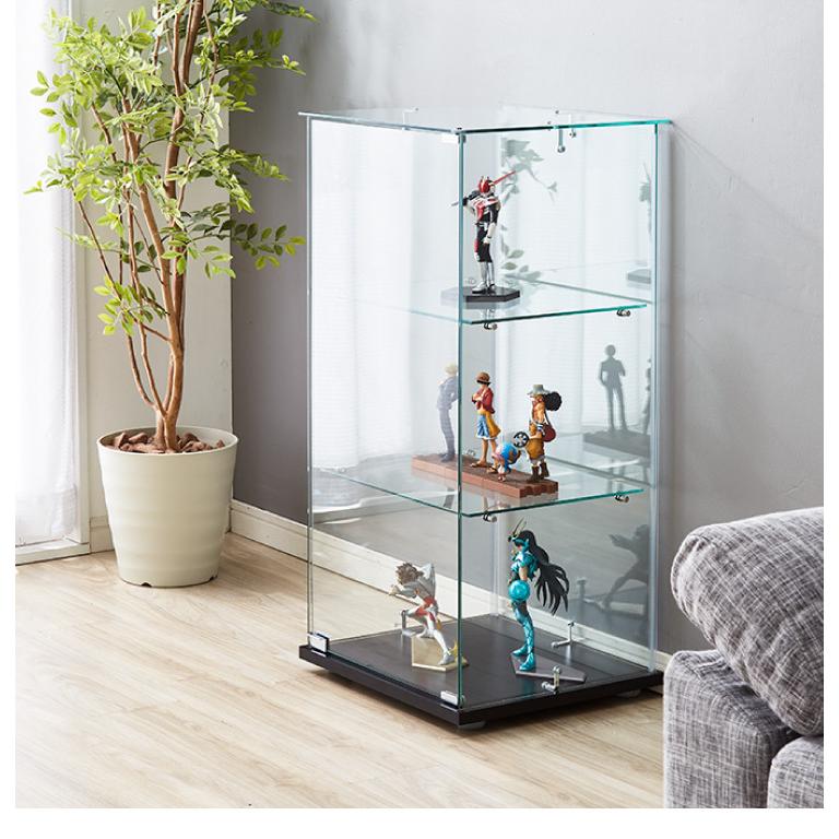 ガラスコレクションケース フィギュアケース 3段 クリア 全面ガラス 幅