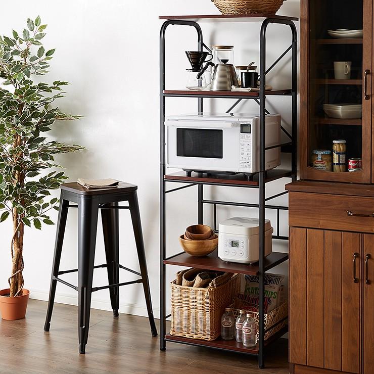 レンジラック コンセント ハイタイプ 幅55 高さ160 スライド棚 大型