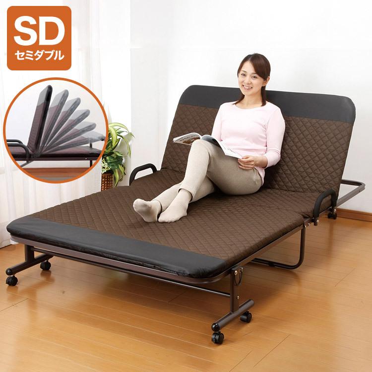 折りたたみベッド リクライニングベッド セミダブル 14段階