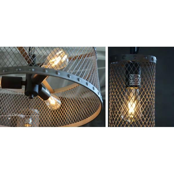 ペンダント ライト 3灯 天井 照明 アイアン 網 鉄 インダストリアル