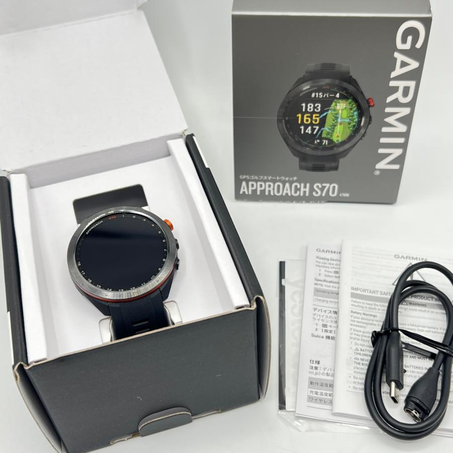 ボーナスストア+5％【美品】GARMIN Approach S70 47mm Black 010-02746
