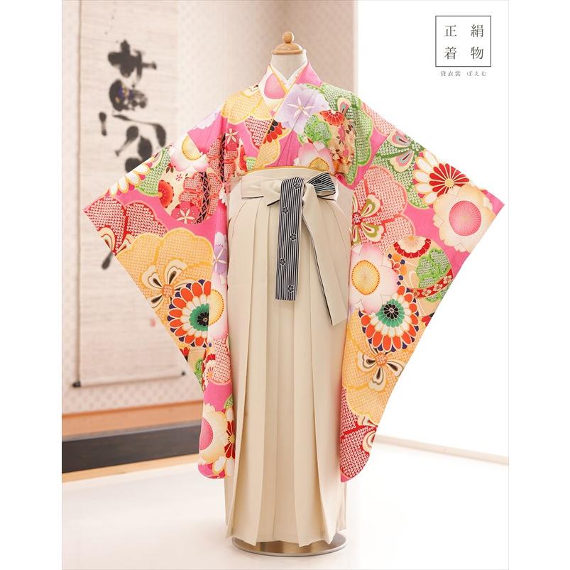 小学校卒業式 袴レンタル 女の子 正絹着物 h0212 小学生 十三参り 6