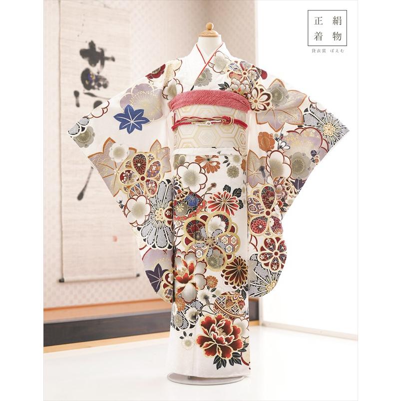 10歳〜13歳 正絹 ジュニア振袖レンタル jk0275 女の子 ジュニア着物 十