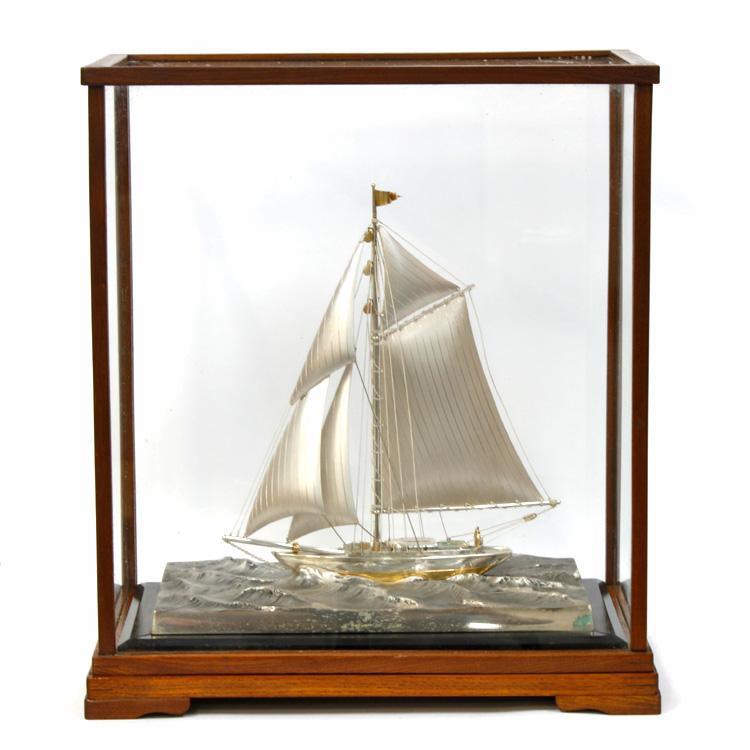 限界値下げ祭2-OF】中古SV970 銀製 船 帆船 置物 ヨット インテリア
