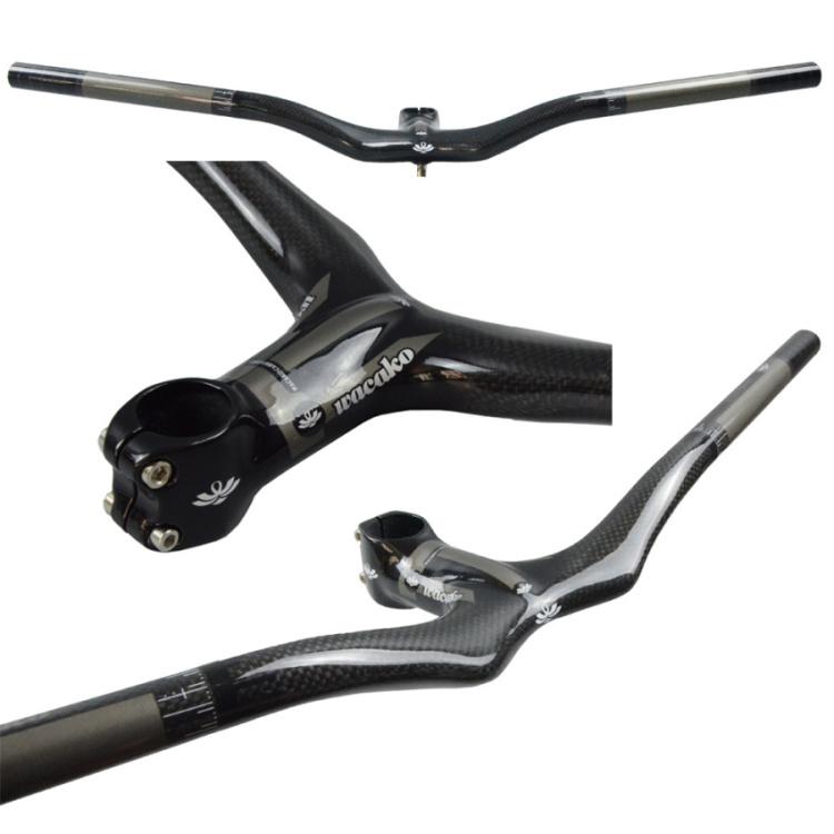 wacako カーボンハンドル ライザーバー MTBハンドル ステム一体式