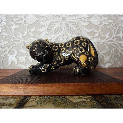 置物 パンサー ぱんさー 豹 ヒョウ ひょう 陶器 送料無料 1021