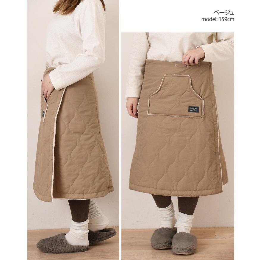 REAL STYLE 巻きスカート 防寒 ロング 腰巻きスカート 裏ボア 裏起毛