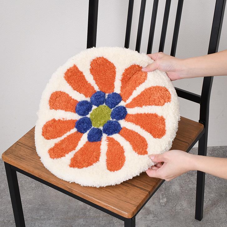 AND PACKABLE（アンドパッカブル） サークル チェアパッド 花 フラワー