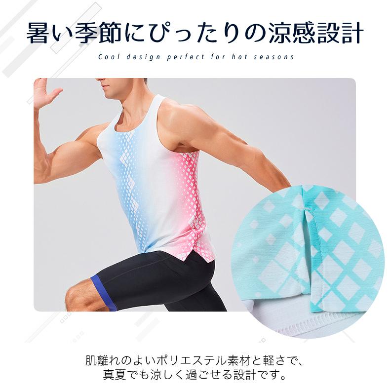 グラデーション タンクトップ 薄生地 25114全4色 ランシャツ スポーツ