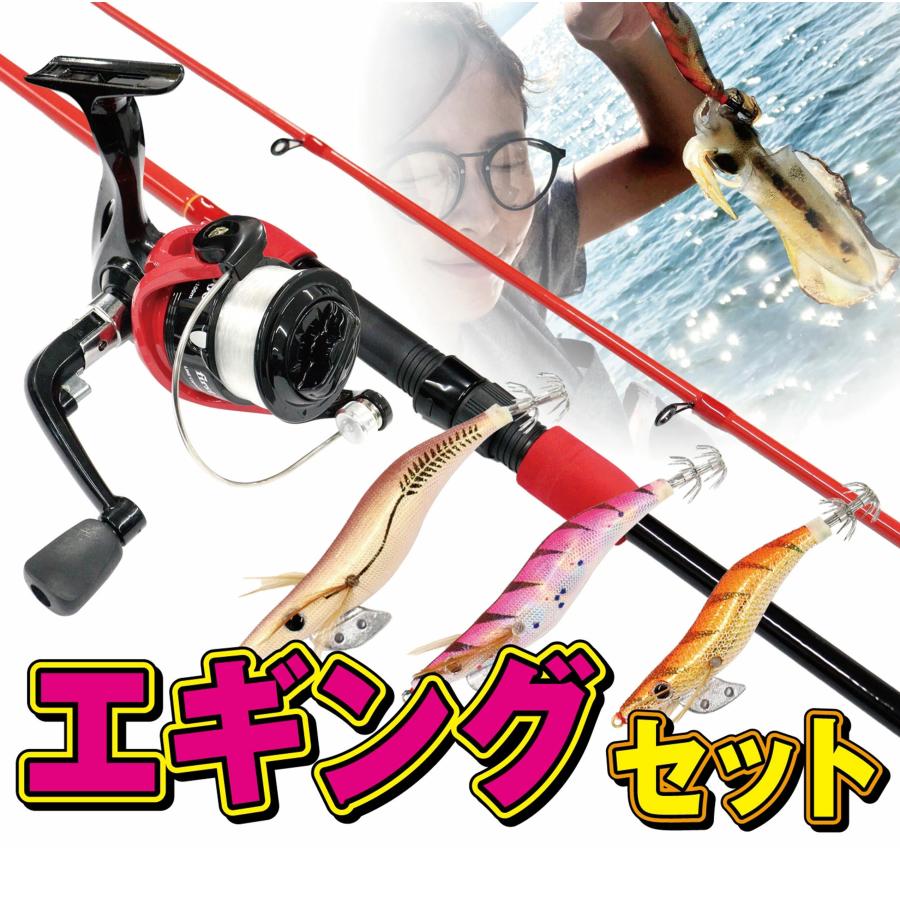 送料無料】ルナヒサノ エギングセット（エギングロッド&リール＆エギ3