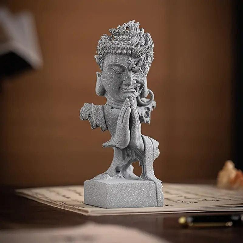 オブジェ 仏 石工芸 鬼 天国 地獄 インテリア お洒落 フィギュア 置物