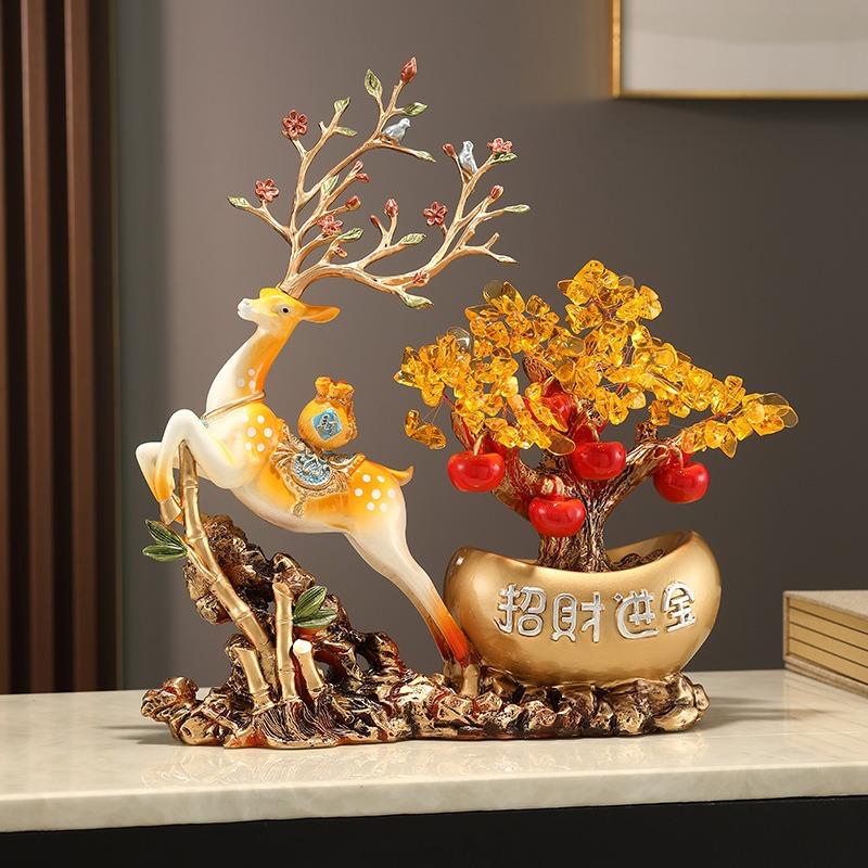 金のなる木 鹿 トナカイ 招財樹 富 繁栄 贈り物 プレゼント オブジェ