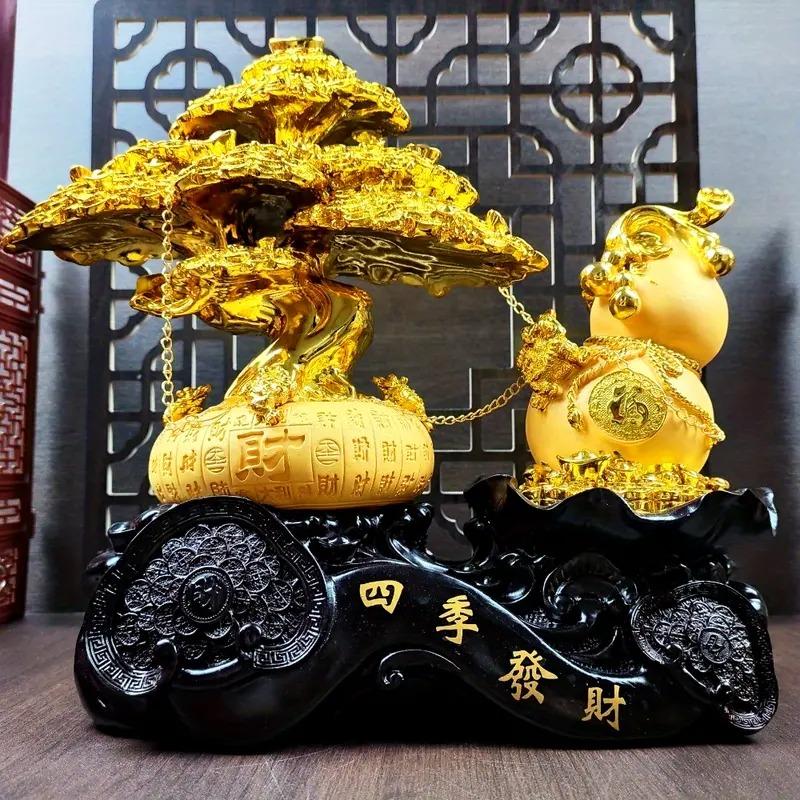 招財樹 瓢箪 ひょうたん 置物 金色 黄金 財 金運 厄除 風水 開運 縁起