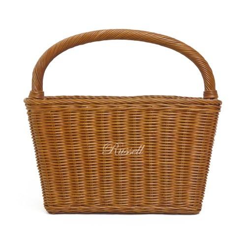 籐 かご バスケット マガジンラック 仕切り付き Lサイズ ラタン 雑誌