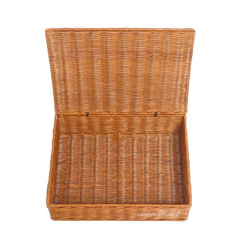 ふた付き 籐 バスケット かご カゴ A4サイズ ラタンバスケット 小物