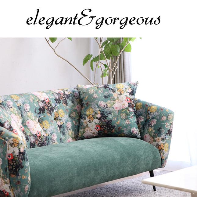 ソファー ソファ 2人掛け おしゃれ ローソファー ボタニカル 花柄