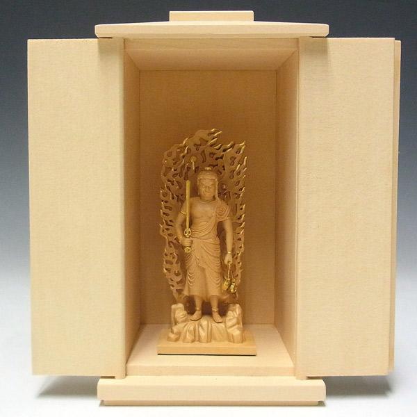 桧 木製厨子 高さ19cm(外寸) 木彫り 本格ミニ仏像用お厨子 : 仏像と