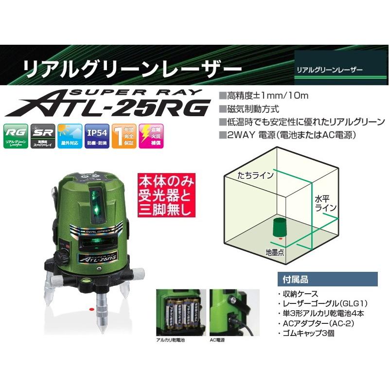 ムラテックKDS高輝度リアルグリーンレーザー墨出し器 ATL-25RG 本体