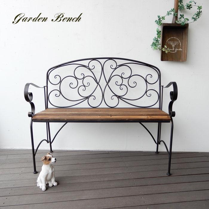 アイアンとウッドのガーデンベンチ ベンチ ガーデンベンチ アイアン