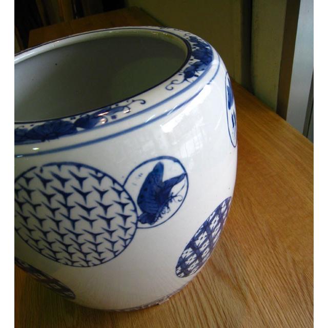 深火鉢 丸紋 めだか アンティーク 水鉢 陶器 鉢カバー 6号 めだか鉢