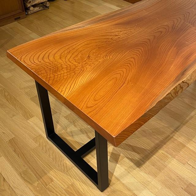 けやき 欅 ケヤキ 一枚板 ダイニングテーブル 座卓 兼用足付き 天然木