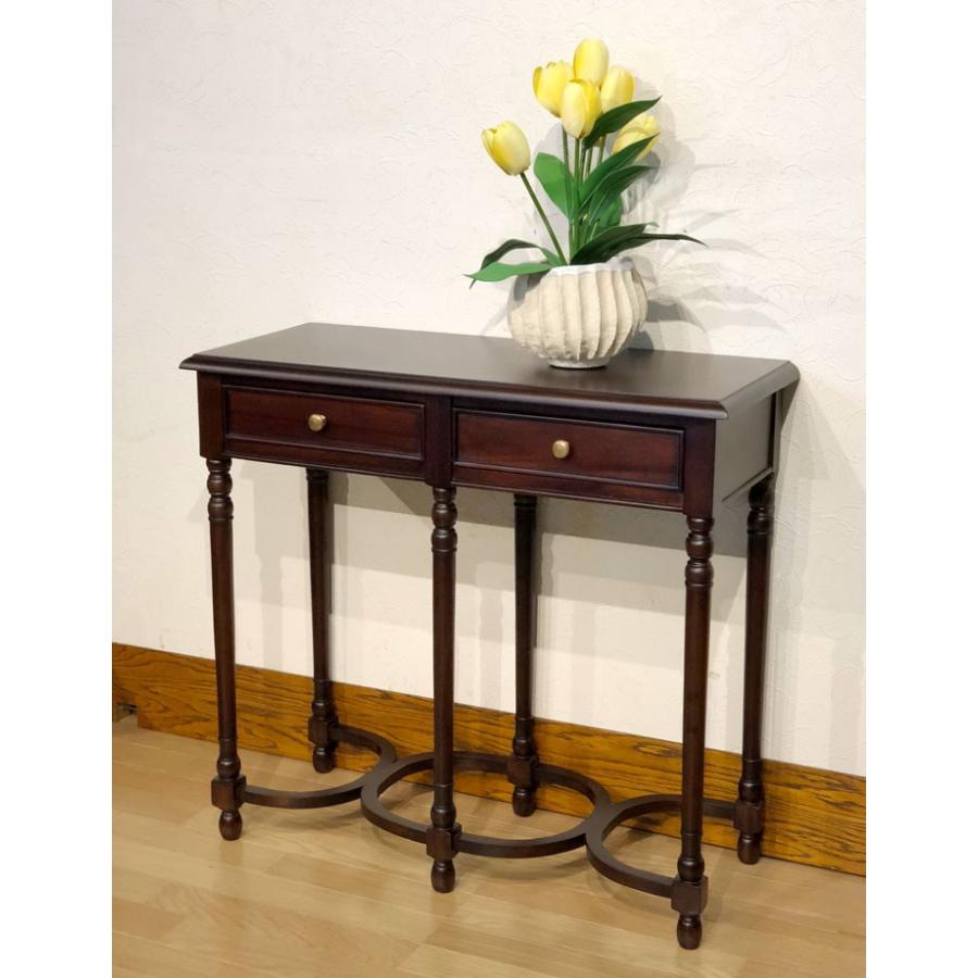 コンソールテーブル 電話台 木製 マホガニー 花台 クラシック