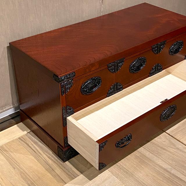 タンス 民芸 民芸家具 完成品 民芸箪笥 幅105 2段 国産 日本製 民芸