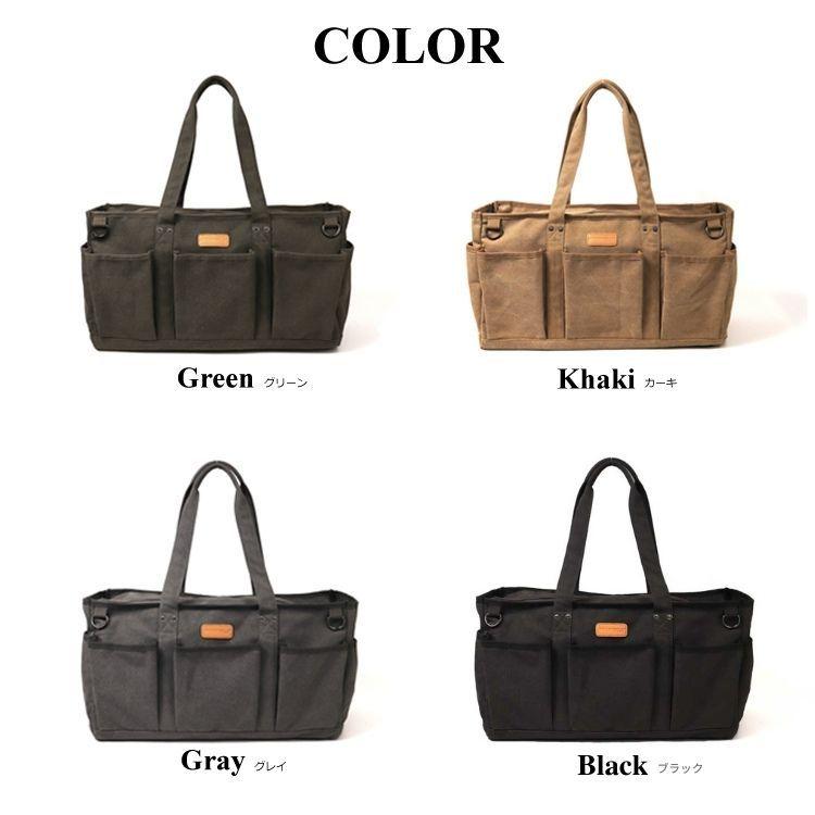 8ポケット搭載 キャンプギアバッグ Lサイズ 帆布 アウトドア 道具入れ