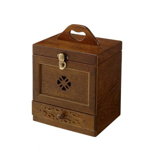 メイクボックス コスメティック 木製 鏡 ナチュラルウッド 縦型 コスメ