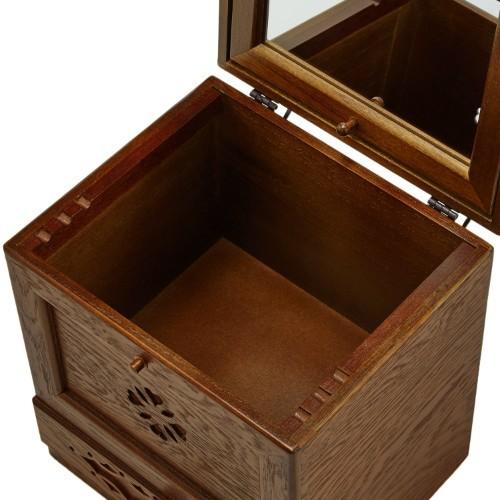 メイクボックス コスメティック 木製 鏡 ナチュラルウッド 縦型 コスメ